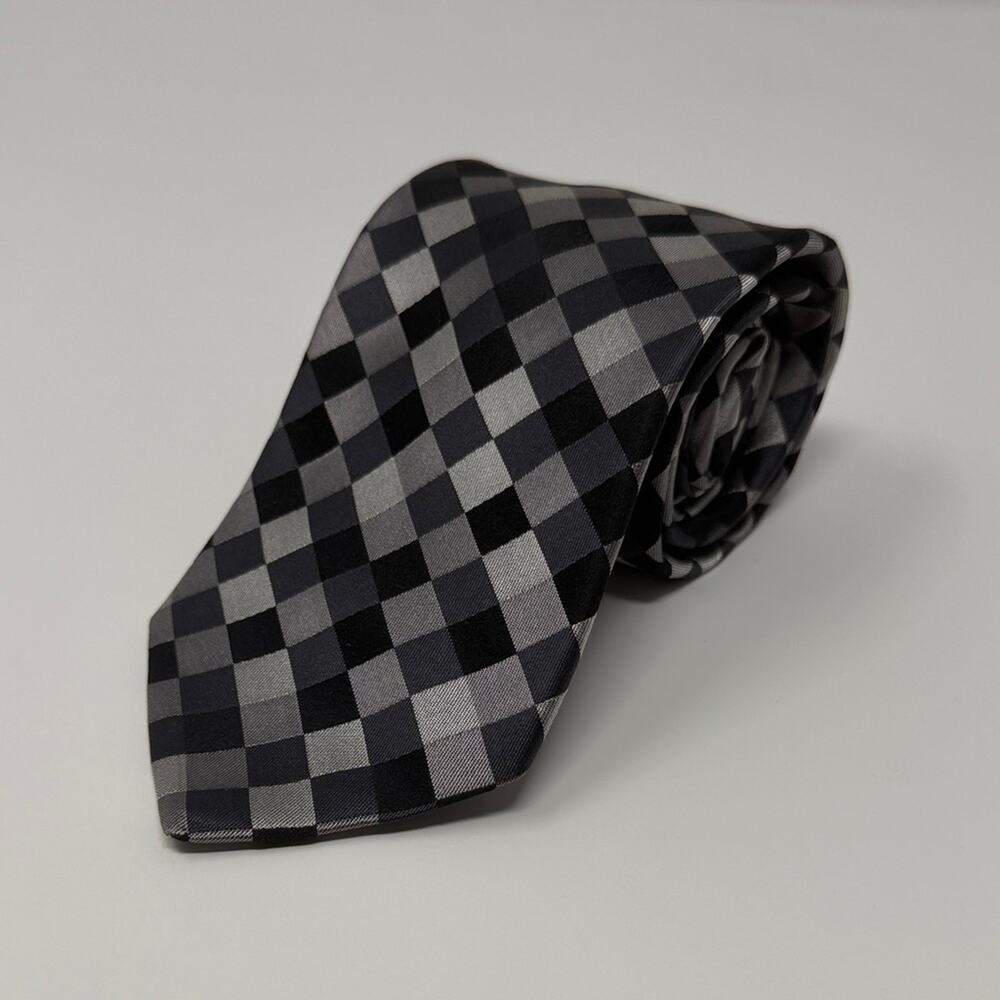 Ted Baker 100% Silk Geometric Print - Black/Gray